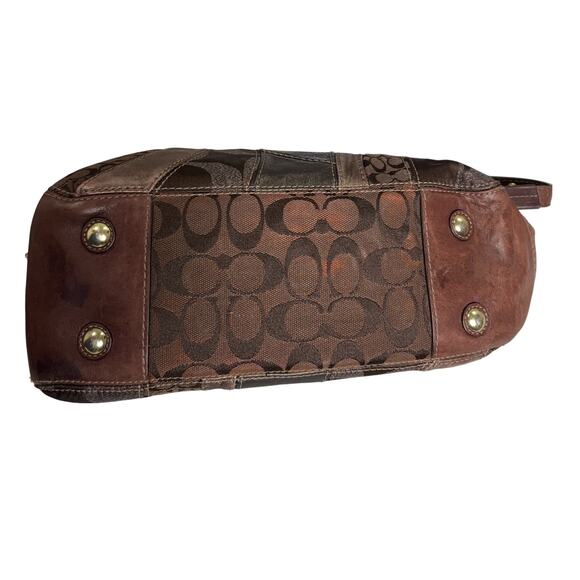 Y2K Coach Patchwork Tote Bag 13516 (Brown Multi) + Bonus Checkbook Holder - Picture 6 of 12